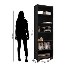 Estante Livreiro Prateleiras Estante Multiuso Organizador:preto - 4