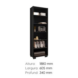 Estante Livreiro Prateleiras Estante Multiuso Organizador:preto - 5