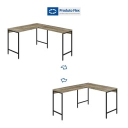 Mesa de Escritório em L Estilo Industrial 120x140cm Active - 7