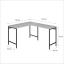 Ver imagem 3 de Escrivaninha Mesa Escritório em L Estilo Active 120cm Industrial Yescasa Branco