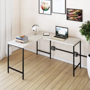 Mesa de Escritório em L Estilo Industrial 120x140cm Active