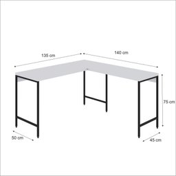 Escrivaninha Mesa Escritório em L Estilo Active 135cm Industrial Yescasa - 3 Escrivaninha Mesa Escritório em L Estilo Active 135cm Industrial Yescasa - 3