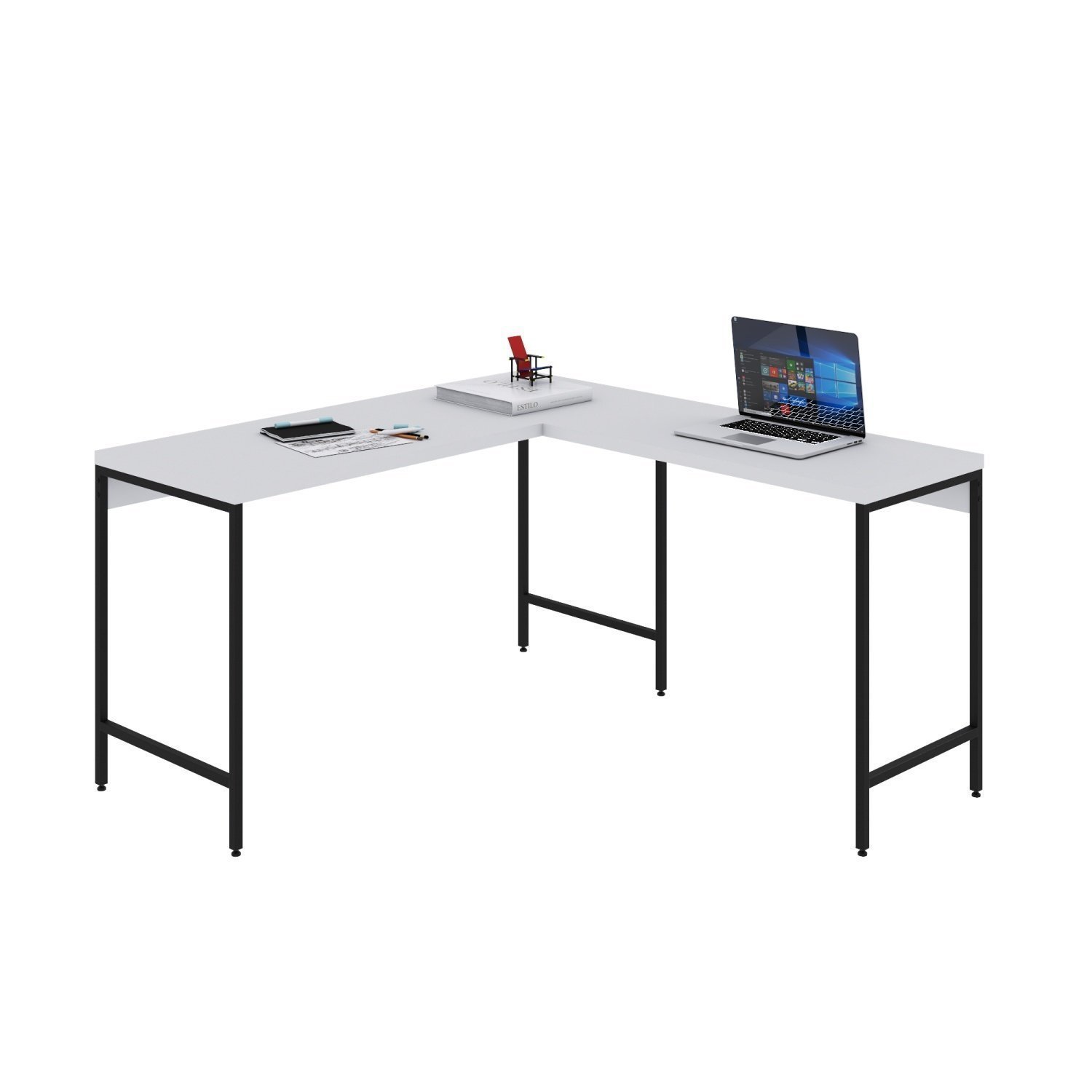 Mesa de Escritório em L Estilo Industrial 135x140cm Active - 4