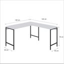 Ver imagem 3 de Escrivaninha Mesa Escritório em L Estilo Active 135cm Industrial Yescasa Branco
