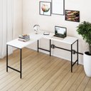 Ver imagem 1 de Escrivaninha Mesa Escritório em L Estilo Active 135cm Industrial Yescasa Branco