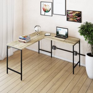 Mesa de Escritório em L Estilo Industrial 135x140cm Active