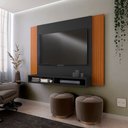 Ver imagem 2 de Painel Suspenso Tokyo para Tv de até 43 Polegadas com Dois Nichos - Vianossa: Preto/naturale