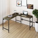 Ver imagem 1 de Escrivaninha Mesa Escritório em L Estilo Active 135cm Industrial Yescasa Marrom