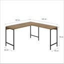 Ver imagem 3 de Escrivaninha Mesa Escritório em L Estilo Active 135cm Industrial Yescasa Preto