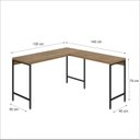 Ver imagem 3 de Escrivaninha Mesa Escritório em L Estilo Industrial 135x140cm Active