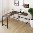 Ver imagem 1 de Escrivaninha Mesa Escritório em L Estilo Active 135cm Industrial Yescasa Marrom