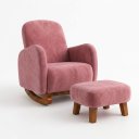 Ver imagem 5 de Poltrona Amamentação Soft Suede Base Balanço com Puff:Rosa