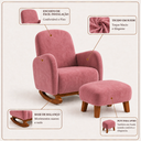 Ver imagem 2 de Poltrona Amamentação Soft Suede Base Balanço com Puff:Rosa