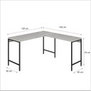 Ver imagem 3 de Escrivaninha Mesa Escritório em L Estilo Active 135cm Industrial Yescasa Branco
