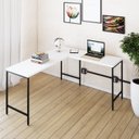 Ver imagem 1 de Escrivaninha Mesa Escritório em L Estilo Active 150cm Industrial Yescasa Branco