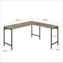 Ver imagem 3 de Escrivaninha Mesa Escritório em L Estilo Industrial 150x140cm Active