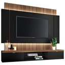 Ver imagem 2 de Painel para TV 55 pol Ripado com Bancada Suspensa Luzzi B01 Preto Castanho - Lyam Decor