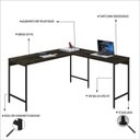 Ver imagem 5 de Escrivaninha Mesa Escritório em L Estilo Active 150cm Industrial Yescasa Marrom