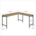 Ver imagem 3 de Escrivaninha Mesa Escritório em L Estilo Industrial 150x140cm Active