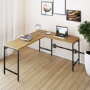Ver imagem 1 de Escrivaninha Mesa Escritório em L Estilo Active 150cm Industrial Yescasa Preto
