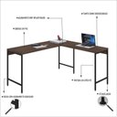 Ver imagem 5 de Escrivaninha Mesa Escritório em L Estilo Active 150cm Industrial Yescasa Marrom