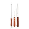 Kit Churrasco Faca Garfo Chaira Inox Churrasqueiro Prof 3Pçs - 2
