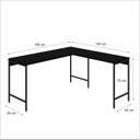 Ver imagem 3 de Escrivaninha Mesa Escritório em L Estilo Active 150cm Industrial Yescasa Preto