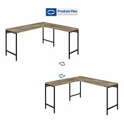 Escrivaninha Mesa Escritório em L Estilo Industrial 150x140cm Active - 6
