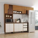 Ver imagem 1 de Cozinha Completa Venaly 10 Portas 2 Gavetas com Vidro Cinamomo/Off White - Henn