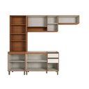 Ver imagem 3 de Cozinha Completa Venaly 10 Portas 2 Gavetas com Vidro Cinamomo/Off White - Henn