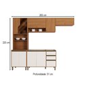 Ver imagem 4 de Cozinha Completa Venaly 10 Portas 2 Gavetas com Vidro Cinamomo/Off White - Henn