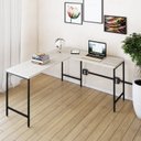 Ver imagem 1 de Escrivaninha Mesa Escritório em L Estilo Active 150cm Industrial Yescasa Branco