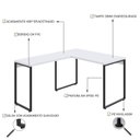 Ver imagem 5 de Escrivaninha Mesa Escritório em L Estilo Industrial 120x150cm Kuadra