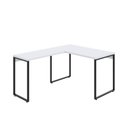 Ver imagem 2 de Escrivaninha Mesa Escritório em L Estilo Kuadra 120cm Industrial Branco Chess Marrom