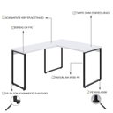 Ver imagem 5 de Escrivaninha Mesa Escritório em L Estilo Kuadra 120cm Industrial Branco Chess Marrom