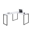 Ver imagem 4 de Escrivaninha Mesa Escritório em L Estilo Kuadra 120cm Industrial Branco Chess Marrom