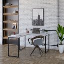 Ver imagem 1 de Escrivaninha Mesa Escritório em L Estilo Industrial 120x150cm Kuadra