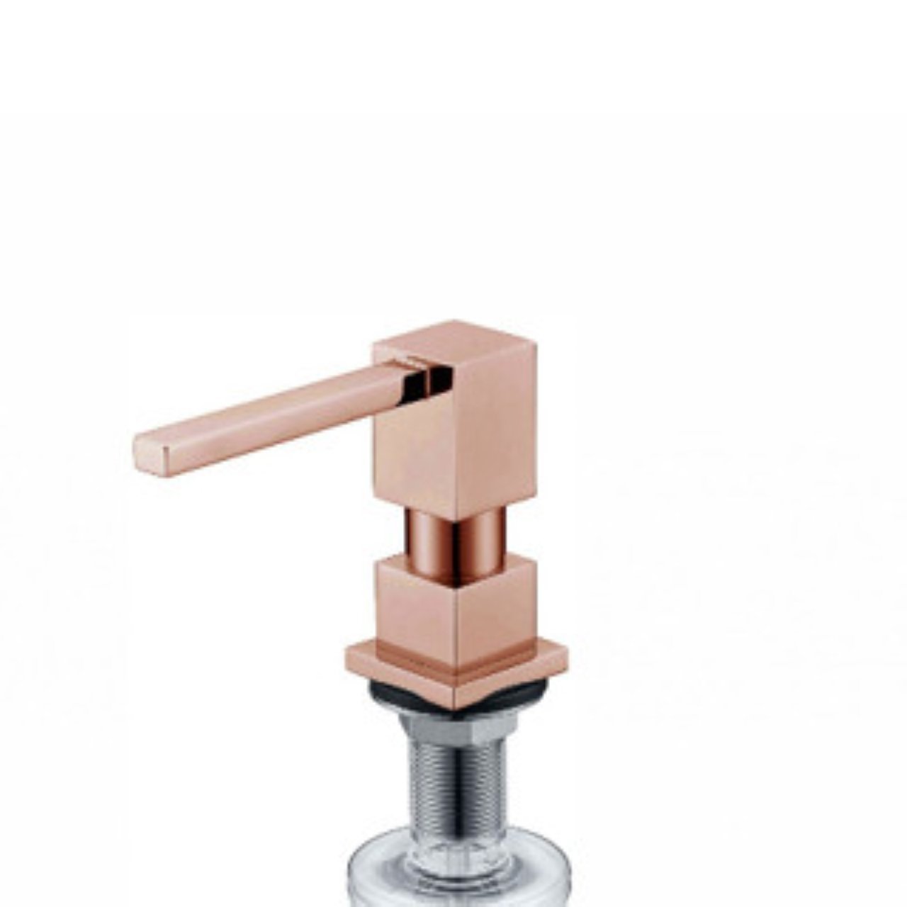 Dispenser Detergente Embutir Quadrado Rose Gold Inox 304 Demima - 1