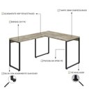 Ver imagem 5 de Escrivaninha Mesa Escritório em L Estilo Kuadra 120cm Industrial Carvalho Marrom