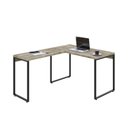 Ver imagem 4 de Escrivaninha Mesa Escritório em L Estilo Kuadra 120cm Industrial Carvalho Marrom