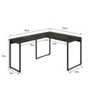 Ver imagem 3 de Escrivaninha Mesa Escritório em L Estilo Kuadra 120cm Industrial Carvalho Dark Marrom
