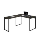 Ver imagem 4 de Escrivaninha Mesa Escritório em L Estilo Kuadra 120cm Industrial Carvalho Dark Marrom