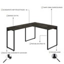 Ver imagem 5 de Escrivaninha Mesa Escritório em L Estilo Industrial 120x150cm Kuadra