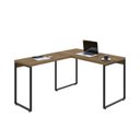 Ver imagem 4 de Escrivaninha Mesa Escritório em L Estilo Kuadra 120cm Industrial Lâmina Mel Marrom
