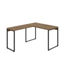Ver imagem 2 de Escrivaninha Mesa Escritório em L Estilo Kuadra 120cm Industrial Lâmina Mel Marrom