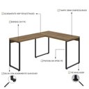 Ver imagem 5 de Escrivaninha Mesa Escritório em L Estilo Industrial 120x150cm Kuadra