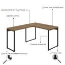 Ver imagem 5 de Escrivaninha Mesa Escritório em L Estilo Kuadra 120cm Industrial Lâmina Mel