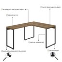 Ver imagem 5 de Escrivaninha Mesa Escritório em L Estilo Kuadra 120cm Industrial Lâmina Mel Marrom