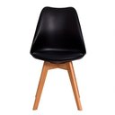 Ver imagem 4 de Kit 4 Cadeiras Saarinen Preto + Mesa Redonda 70cm branca