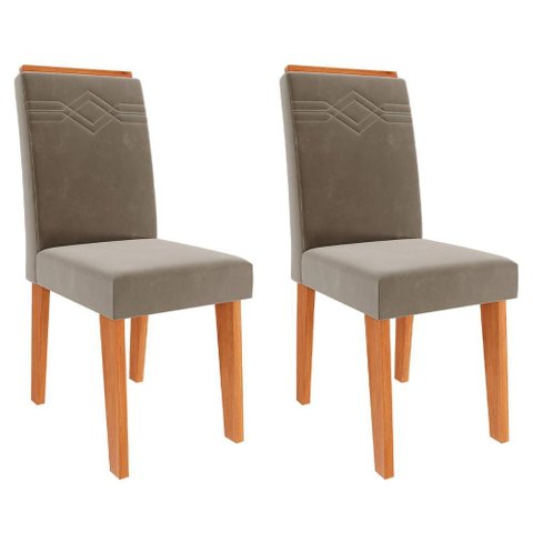 Cadeiras de Mdf para Sala de Jantar 02 Pçs Tais C/ Moldura Cimol Cinamomo/joli